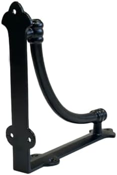 NACH Decorative Shelf Brackets, 4 Pack of 7.25 x 1.6 x 7.25 inch Black Cast I...