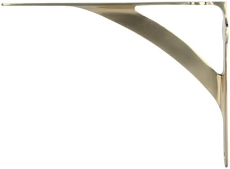 A29 Shelf Brackets, Solid Brass, Polished Brass Finish, Set of 2