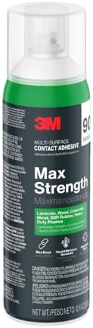 3M Max Strength 90 Contact Adhesive Spray, 12.6 oz (Pack of 12) – Low VOC Hea...