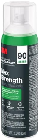 3M Max Strength 90 Contact Adhesive Spray, 12.6 oz (Pack of 6) – Low VOC Heav...