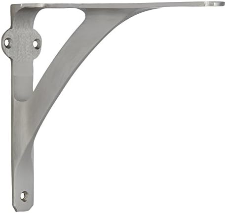 A29 Shelf Brackets, Solid Brass, Brushed Nickel Finish, Set of 2