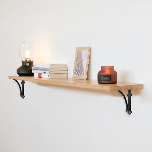 NACH Decorative Shelf Brackets, 4 Pack of 7.25 x 1.6 x 7.25 inch Black Cast I...