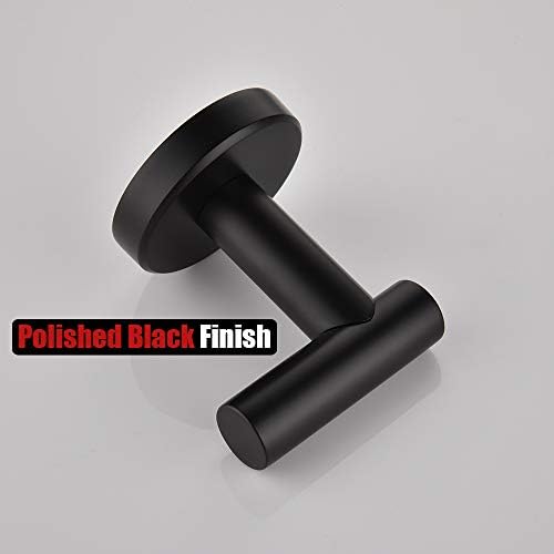 JQK Black Bathroom Towel Hook, Coat Robe Clothes Hook for Bathroom Kitchen Ga...