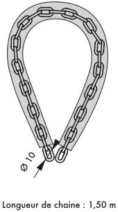 Heavy-Duty Chain Lock – 3.94ft Hardened Steel, 10mm Cut-Resistant Links
