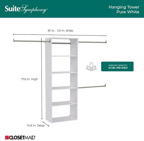 ClosetMaid SuiteSymphony Hanging Closet Kit Includes (1) Tower, (3) Closet Ro...