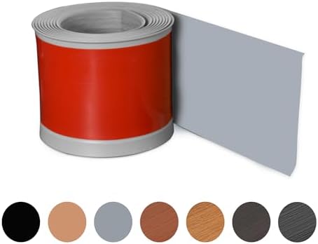 Grey Wall Molding Trim 4 Inch x 40 Feet, Wall Baseboard Molding Trim Flexible...