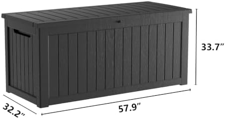 Outdoor Storage Box 275GAL Waterproof Resin Deck Box,Pool Accessories Supplie...