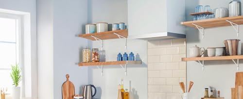 12 Pack L10 x H 8" White Heavy Duty Shelf Brackets with Screws Metal She...