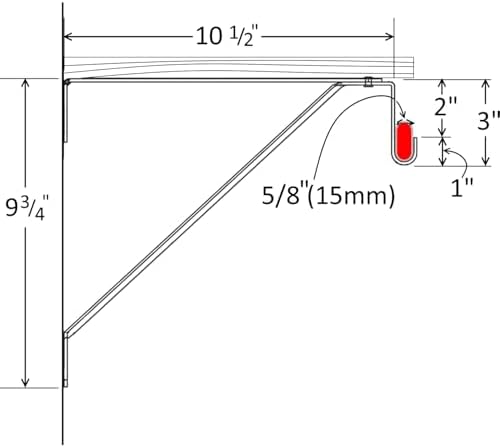 OVAL Closet Rod Shelf Bracket | Adjustable for Rear Cleat Strip | White | 20 ...