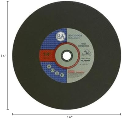Benchmark Abrasives Aluminum Oxide Type 1, 14 Inch Chop Saw Blade, Cutting Wh...