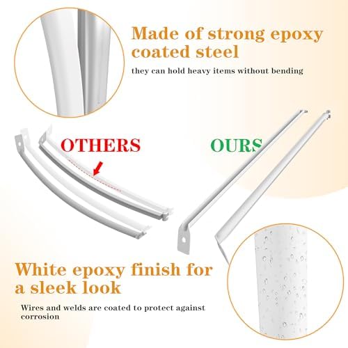15pack Wire Shelving Support Bracket,White Wire Shelf Support Bracket,Can Be ...