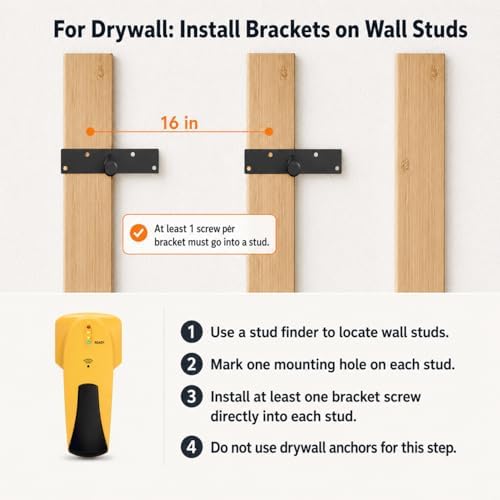 Floating Shelf Brackets, 12 inch Hidden Shelf Brackets Heavy Duty Blind Shelf...