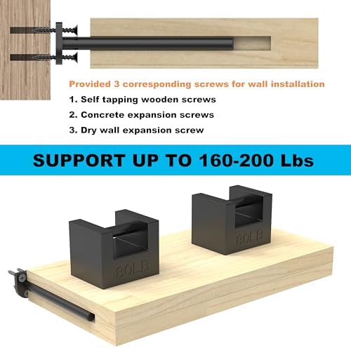 10 in Hidden Floating Shelf Brackets 8 Pack, 1/4" Thick Heavy Duty