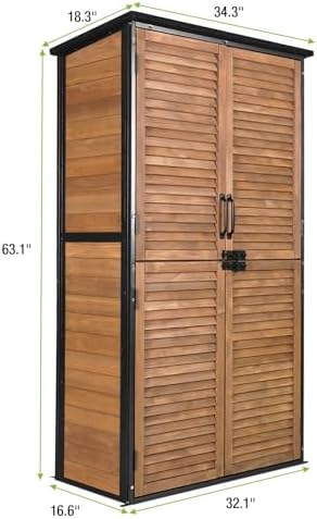 Outdoor Storage Shed Garden Cabinet with Strong Iron Frame Large Garden Shed ...