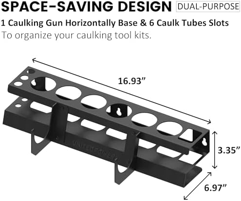 UNITEDPOWER Caulking Gun Holder 6+1, Wall Mount Hand Caulking Gun Storage Rac...
