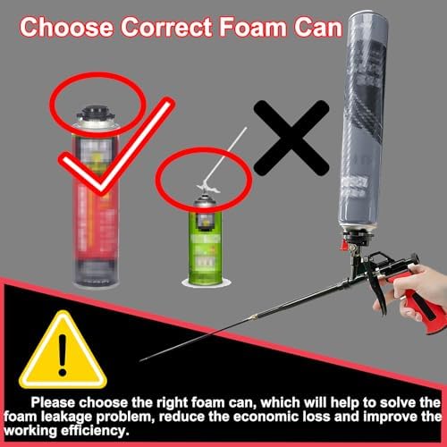25in Extended Spray Foam Insulation Gun-PTFE Coated Professional Expanding Fo...