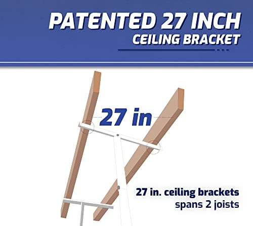 SafeRacks 2x8 Overhead Garage Storage Rack, White, 24"-45" Height