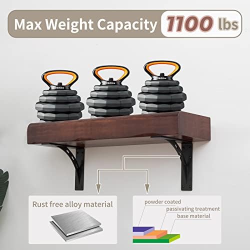 12"x10"x2.5" Heavy Duty Shelf Brackets, Max Load 1100 LBS, Pre...