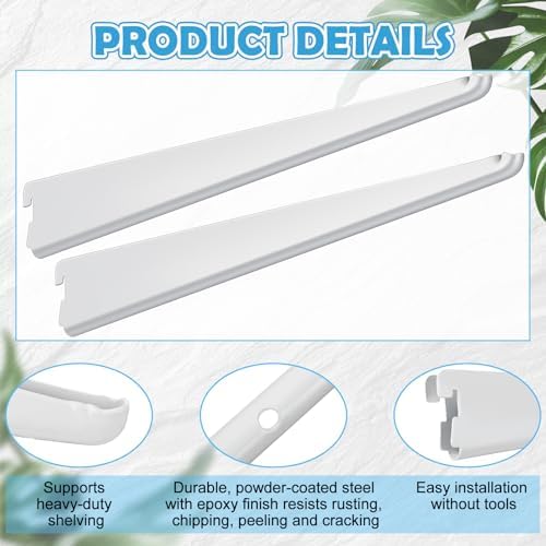 Yalikop 10 Pack Adjustable Shelf Brackets for Double Track System Closet Orga...