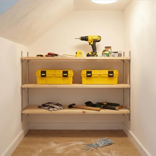 Adjustable Shelf Bracket 40 Inch 8 Pack Wall Shelf Pilaster Tracks, Stainless...