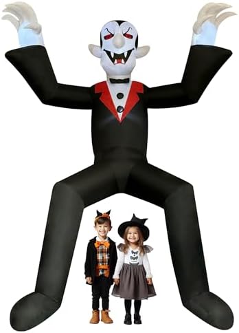 10ft Giant Sitting Vampire Halloween Inflatable with Built-in LED Lights - Ou...