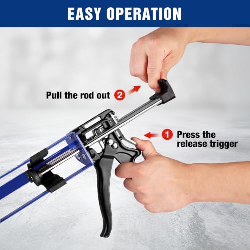 WORKPRO 200ML Dual Cartridge Epoxy Gun, Heavy Duty Caulking Gun