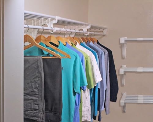 EZ Shelf - Hanging Shelf - Closet Rod - Expands 17.5-27” - White, Closet Shel...