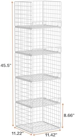 5-Tier Stackable Closet Organizers and Storage Baskets, Closet Shelf Organize...