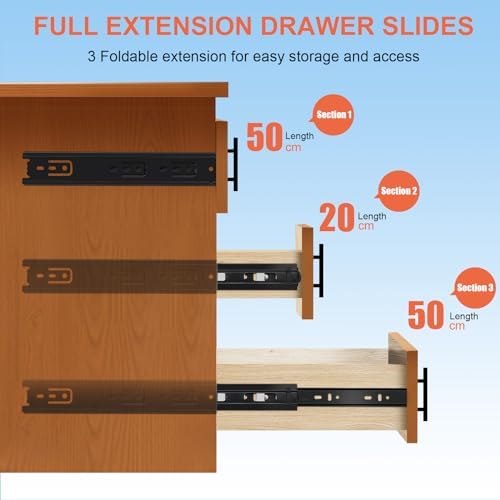16 inch Drawer Slides 4 Pairs (8pcs) Full Extension Ball Bearing Drawer Rails...