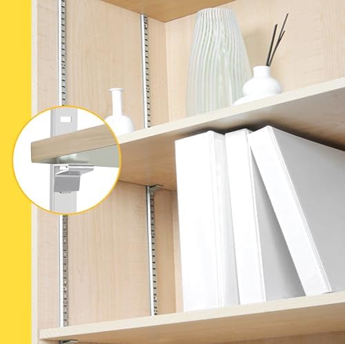 Adjustable Shelf Bracket 40 Inch 8 Pack Silver Shelf Pilaster Strips Shelf Ra...