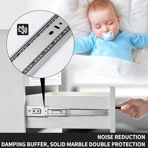 10 inch Soft Self Close Drawer Slides 6 Pairs (12pcs) Full Extension Ball Bea...