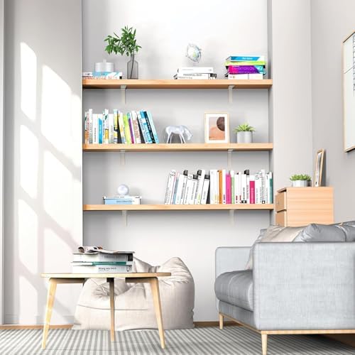Floating Shelf Bracket Stainless Steel 10 Inch, 6 Pack Heavy Duty Shelf Brack...