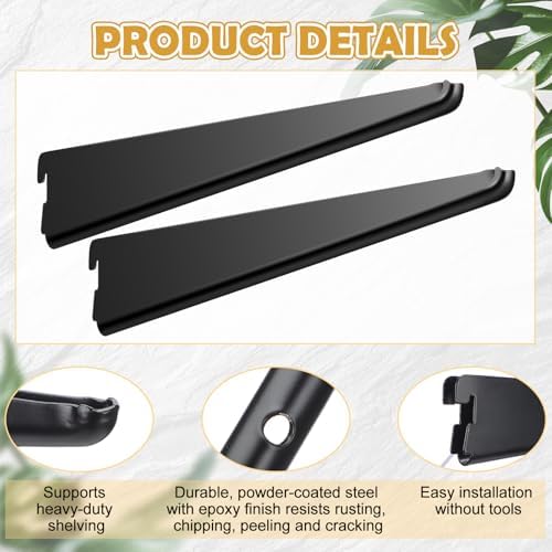 Yalikop 10 Pack Adjustable Shelf Brackets for Double Track System Closet Orga...
