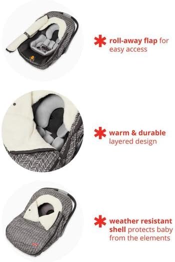 Skip Hop Winter Car Seat Cover, Stroll & Go, Grey Feather