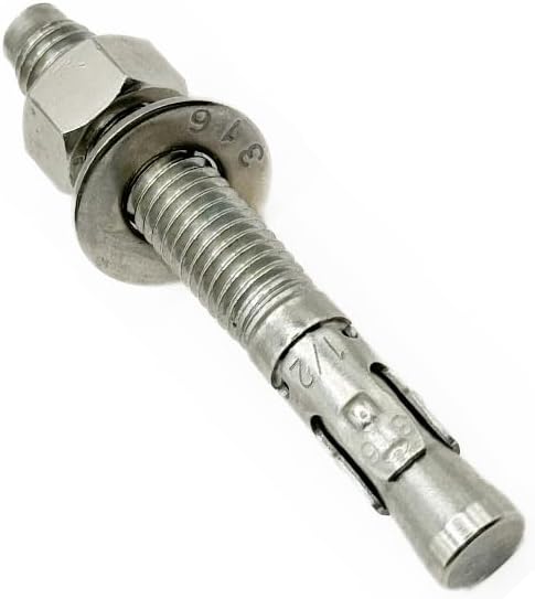 MIGHTY FASTENERS Premium 316 Stainless Steel Wedge Anchor, 1/2"-13 X 6 –...