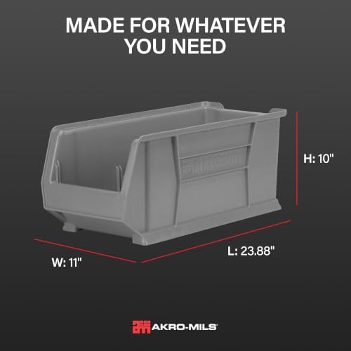 Akro-Mils 30287 Super-Size AkroBins Plastic Storage Bins, Space-Saving Stacka...