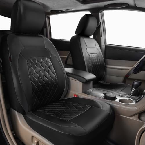 Universal Deluxe Pu Luxury Vinyl Faux Leather Car Seat Covers Full Set, Airba...