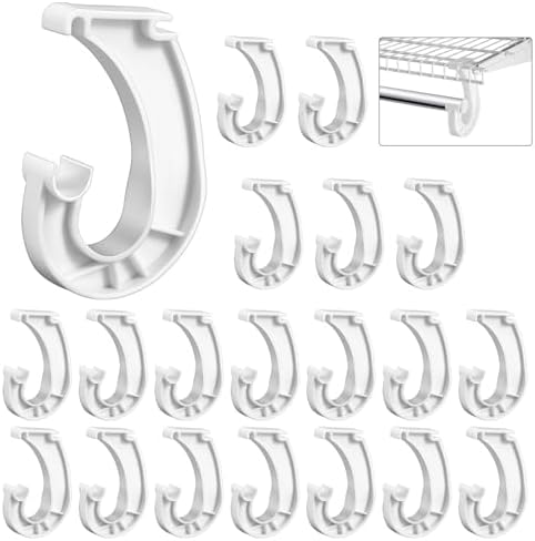 Wonderjune 20 Pcs Hanging Closet Rod Support, 3/4 Clothes Rod Bracket, Shelvi...