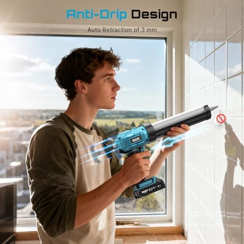 SEESII Cordless Caulking Gun w/2 x 2.0Ah Batteries
