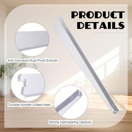 CroBlissful 20 Pcs Adjustable Shelf Brackets for Double Track System Closet O...