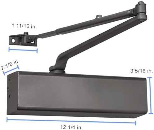 Lawrence Heavy Duty Door Closer Commercial Grade 1 - Adjustable 6-Speed Delay...