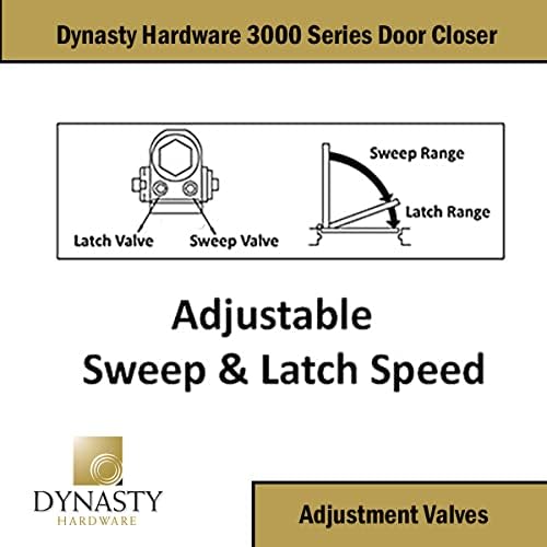 Dynasty 3000 Series Door Closer, Sprayed Aluminum, Spring 3