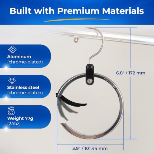 Rolly Hanger® Premium Closet Organizer, Rotating Aluminum Ring Hanger with 36...