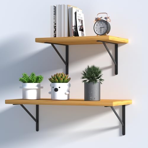 20 Pack L12 x H 8" Black Heavy Duty Shelf Brackets with Screws Metal She...