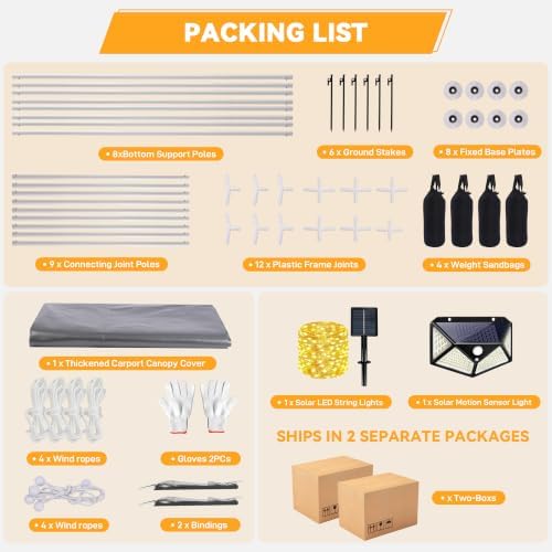 10X16 Carports Heavy Duty, Portable Single Car Port Garage