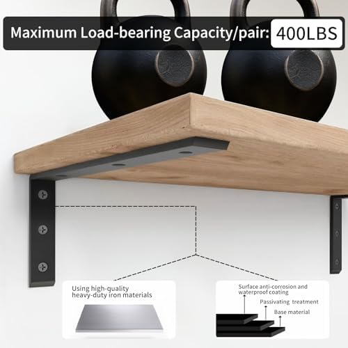 Floating Countertop Support Brackets Heavy Duty Shelf L Brackets 14 Inch 0.4 ...