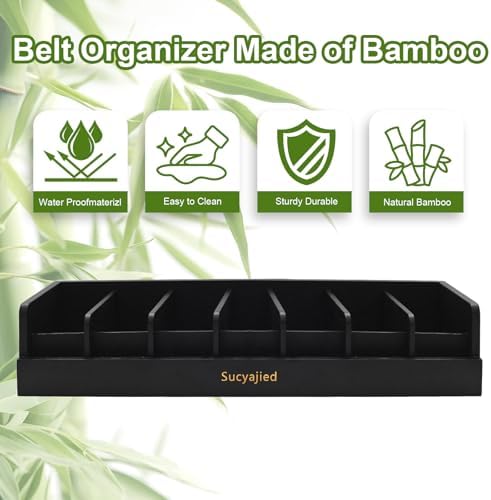 Belt Organizer, Black, 7 Compartments