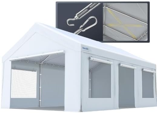 Quictent 10x20 ft Carports with Side Zipper Doors