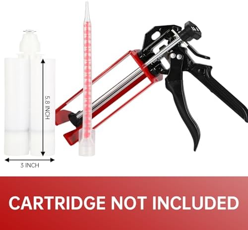 Dual Caulking Gun,Epoxy Gun for 200 ml(6.75 fl oz,1:1 or 2:1 Mix Ratio),Red