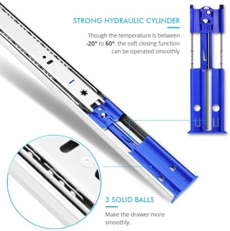 20 Inch 10 Pairs Soft Close Drawer Slides Full Extension